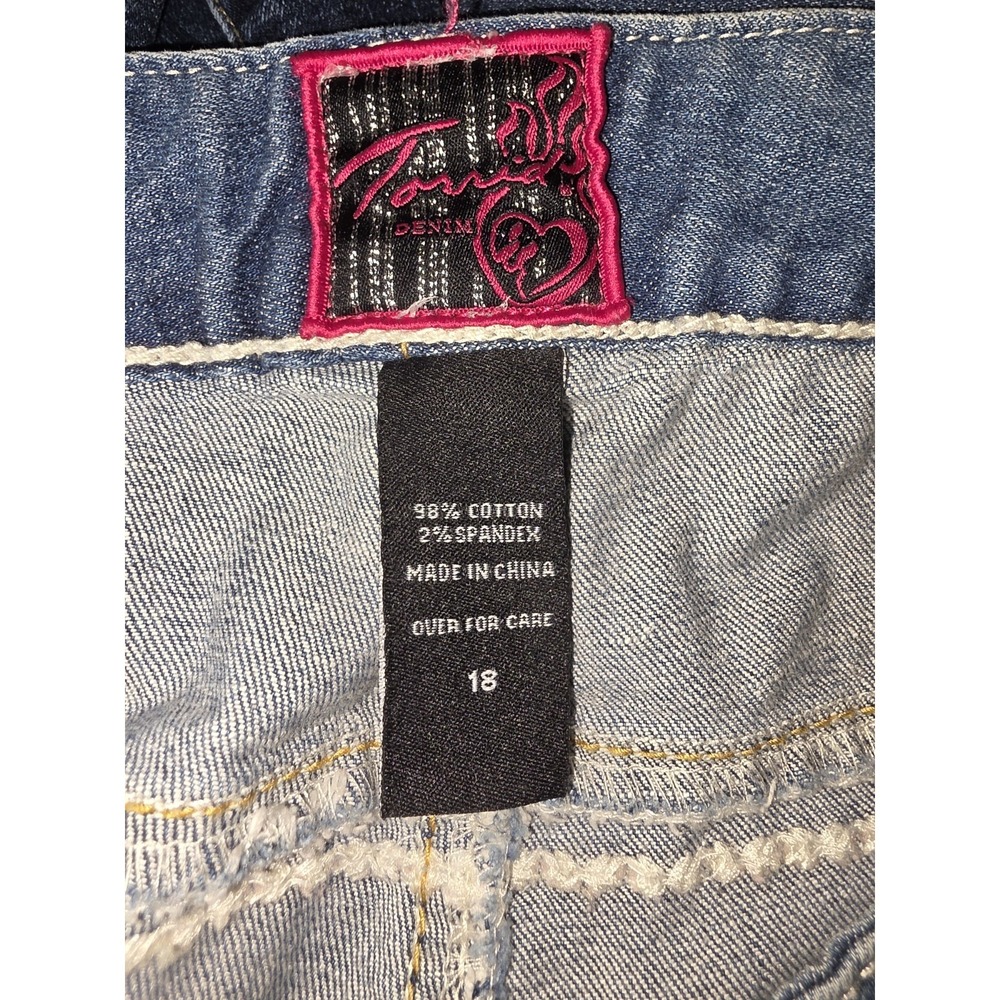 Torrid Distressed Cuffed Capri Crop Jeans Blue Plus Size Size 18 - Picture 2 of 11